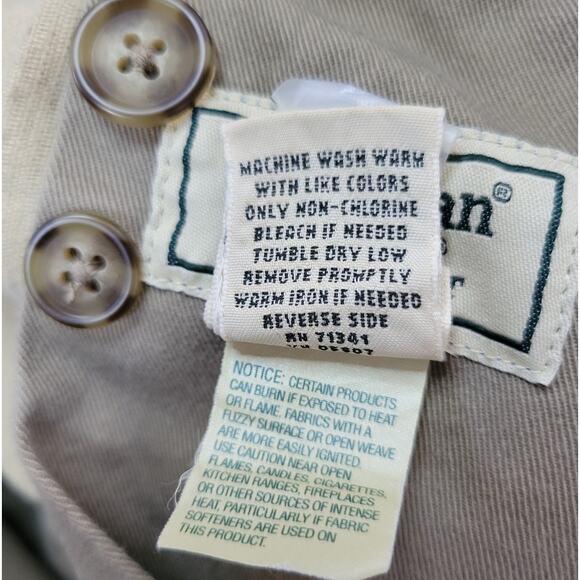 LL Bean Double L Natural Fit Wide Wale Corduroy Pleated Tan Pants Strt Leg 38/28 - Picture 4 of 4